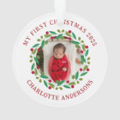 Baby's First Christmas Individuelle Name Ornament (Rückseite)