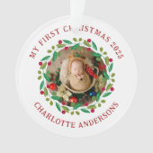 Baby's First Christmas Individuelle Name Ornament (Vorderseite)