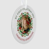 Baby's First Christmas Individuelle Name Ornament (Vorderseite)