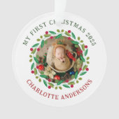 Baby's First Christmas Individuelle Name Ornament (Vorderseite)