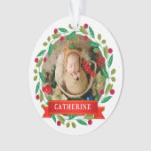 Baby's First Christmas Individuelle Name Ornament (Vorderseite)