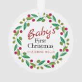 Baby's First Christmas Individuelle Name Ornament (Rückseite)