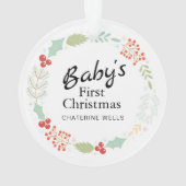 Baby's First Christmas Individuelle Name Ornament (Rückseite)