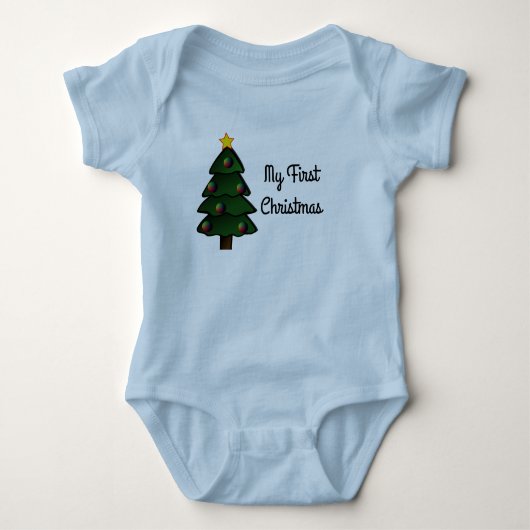 Babys First Christmas Jersey Baby Strampler (Vorderseite)