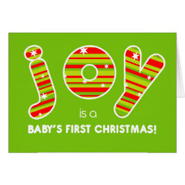 Baby's First Christmas JOY Red & Green Stripes