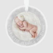 Baby's First Christmas Kariert Strumpf Wreath Foto Ornament (Rückseite)