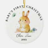 Baby's First Christmas Keepake Custom Foto Keramik Ornament (Vorne)