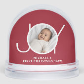 Baby's First Christmas Keepake Foto Red Schneekugeln (Vorderseite)