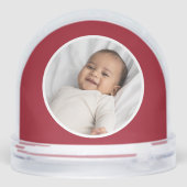 Baby's First Christmas Keepake Foto Red Schneekugeln (Rückseite)
