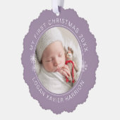 Baby's First Christmas Keepsake Photo Ornament Karte (Links)