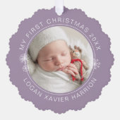 Baby's First Christmas Keepsake Photo Ornament Karte (Vorderseite)