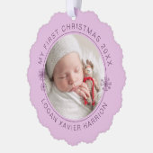Baby's First Christmas Keepsake Photo Ornament Karte (Links)