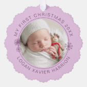 Baby's First Christmas Keepsake Photo Ornament Karte (Vorderseite)