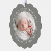 Baby's First Christmas Keepsake Photo Ornament Karte (Links)