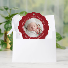 Baby's First Christmas Keepsake Photo Ornament Karte