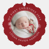 Baby's First Christmas Keepsake Photo Ornament Karte (Vorderseite)