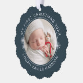 Baby's First Christmas Keepsake Photo Ornament Karte (Links)