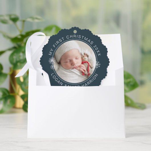 Baby's First Christmas Keepsake Photo Ornament Karte (Umschlag)
