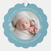Baby's First Christmas Keepsake Photo Ornament Karte (Rückseite)
