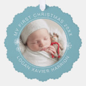 Baby's First Christmas Keepsake Photo Ornament Karte (Vorderseite)