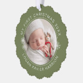 Baby's First Christmas Keepsake Photo Ornament Karte (Links)