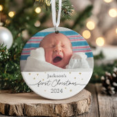 Baby's First Christmas Keramik Foto Ornament