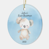 Baby's First Christmas KoalaBear Blue Personalisie Keramik Ornament (Links)
