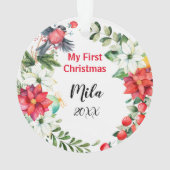 Baby's First Christmas Kranz Akrylus Ornament (Rückseite)