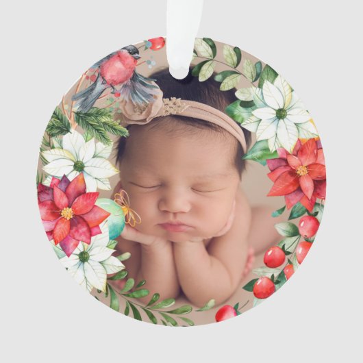 Baby's First Christmas Kranz Akrylus Ornament (Vorderseite)