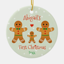 Baby's First Christmas - Lebkuchen Männer Keramik Ornament