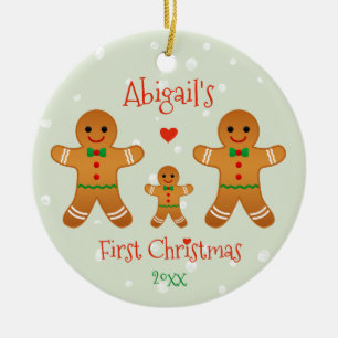 Baby's First Christmas - Lebkuchen Männer Keramik Ornament