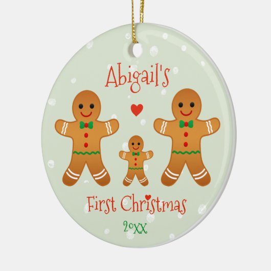 Baby's First Christmas - Lebkuchen Männer Keramik Ornament (Links)