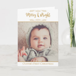 Baby's First Christmas Merry & Bright BABY's FOTO Karte