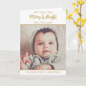 Baby's First Christmas Merry & Bright BABY's FOTO Karte (Gelbe Blume)
