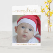 Baby's First Christmas Merry & Bright BABY's FOTO Karte (Gelbe Blume)