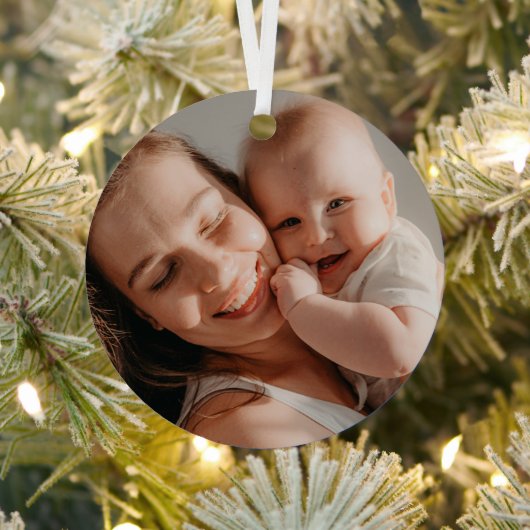 Baby's First Christmas Minimal  Photo  Ornament Aus Metall (InSitu)