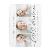 Baby's First Christmas Modern Simple 3 Photo Magnet (Vertikal)