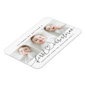 Baby's First Christmas Modern Simple 3 Photo Magnet (Linke Seite)