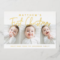 Baby's First Christmas Modern Simple Three Foto