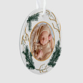 Baby's First Christmas Modern Wrath Modern Elegant Ornament (Vorderseite)
