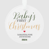 Baby's First Christmas Modern Wrath Modern Elegant Ornament (Rückseite)