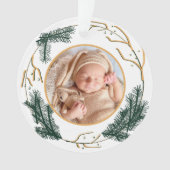 Baby's First Christmas Modern Wrath Modern Elegant Ornament (Vorderseite)