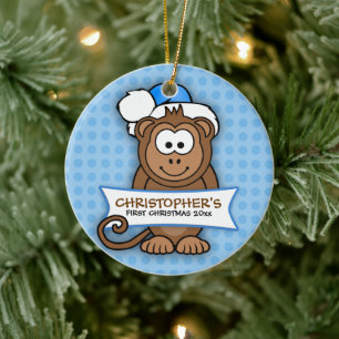 Baby's First Christmas Monkey Ornament