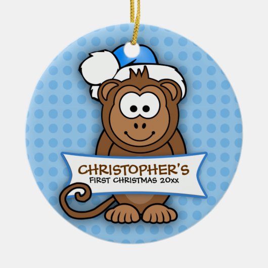 Baby's First Christmas Monkey Ornament (Vorne)