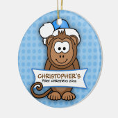 Baby's First Christmas Monkey Ornament (Links)