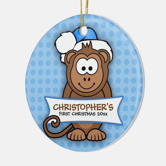 Baby's First Christmas Monkey Ornament (Links)