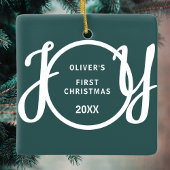 Baby's First Christmas Name Green Keepsake Keramikornament