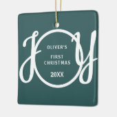 Baby's First Christmas Name Green Keepsake Keramikornament (Links)