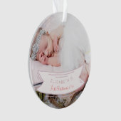 Baby's First Christmas Neugeborene rustikales Foto Ornament (Vorderseite)