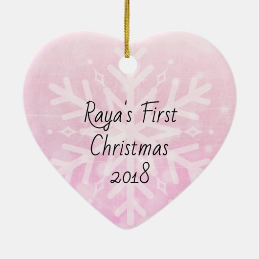 Baby's First Christmas Neugeborenes Foto Keepake Keramik Ornament (Hinten)